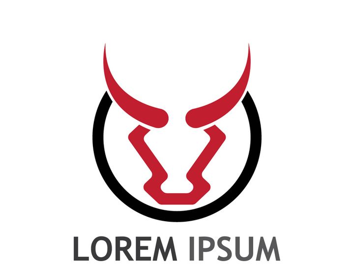 Vintage bull head horns logo