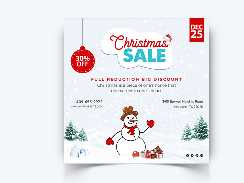 Christmas Sale Social Media Posts Template (AI)