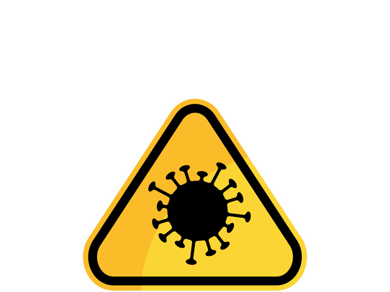 Coronavirus covid-19 prohibition sign flat vector