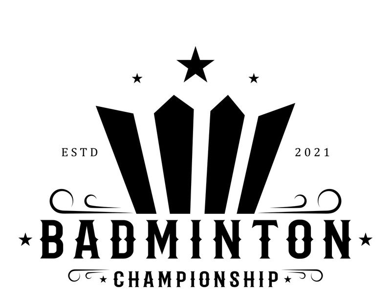 Modern Badminton logo design with Dynamic Shuttlecock and Racket, for championship, sport, sports shop, badminton school, business, company, tournament