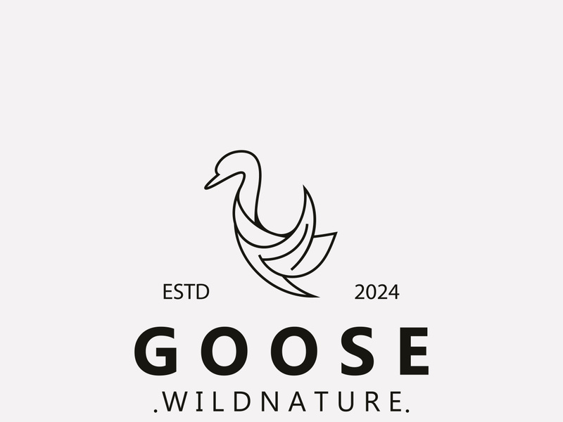 Animal Goose bird nature logo with modern style inspiration. premium design