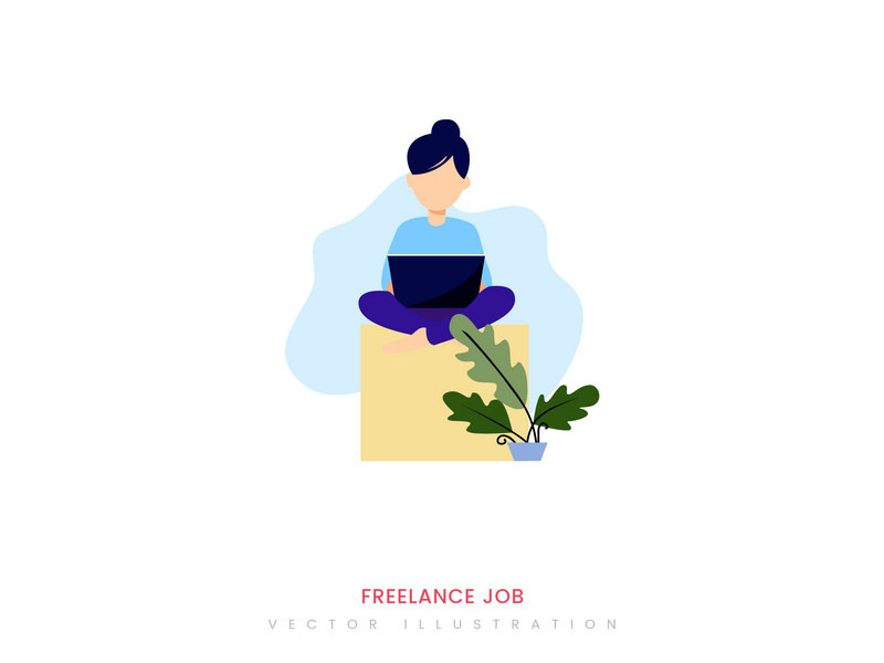 Freelance Job illustration concept