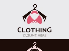 Clothing and Fashion logo design hanger concept, creative simple fashion shop business fashion vector beauty