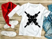 Crossed Rolling Pins with Shamrock