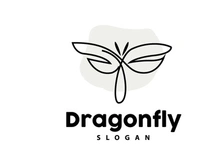 Dragonfly Logo, Flying Animal Vector, Simple Minimalist Design