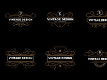 Retro Vintage Design, Luxurious Minimalist Vector Ornament Logo