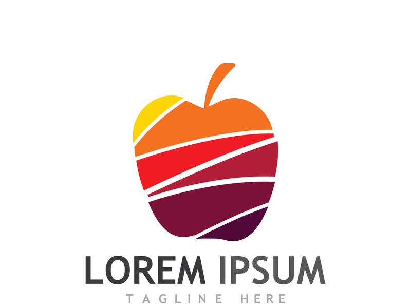 Colorful apple fruit logo design.
