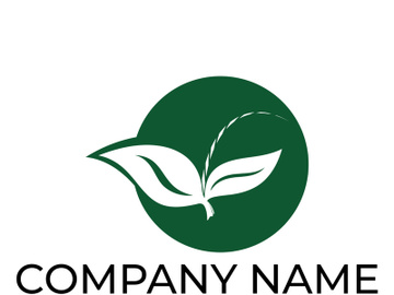 Green leaf logo design vector illustration preview picture