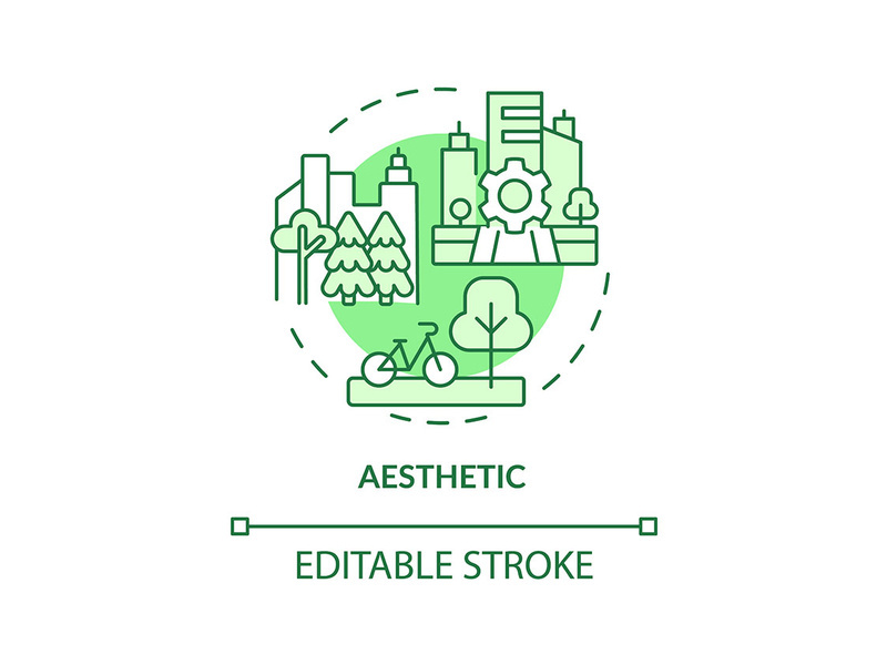 Aesthetic green concept icon