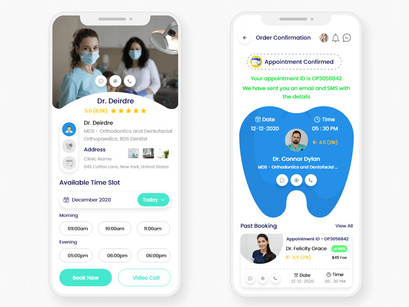 Dental Clinic Consultation and Appointment Booking Service Mobile App UI Kit