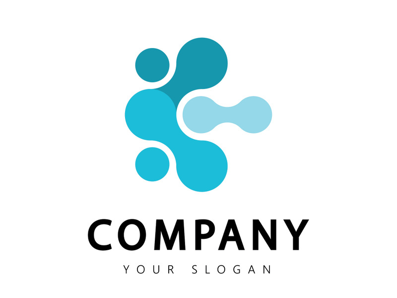 Molecule template logo design vector icon