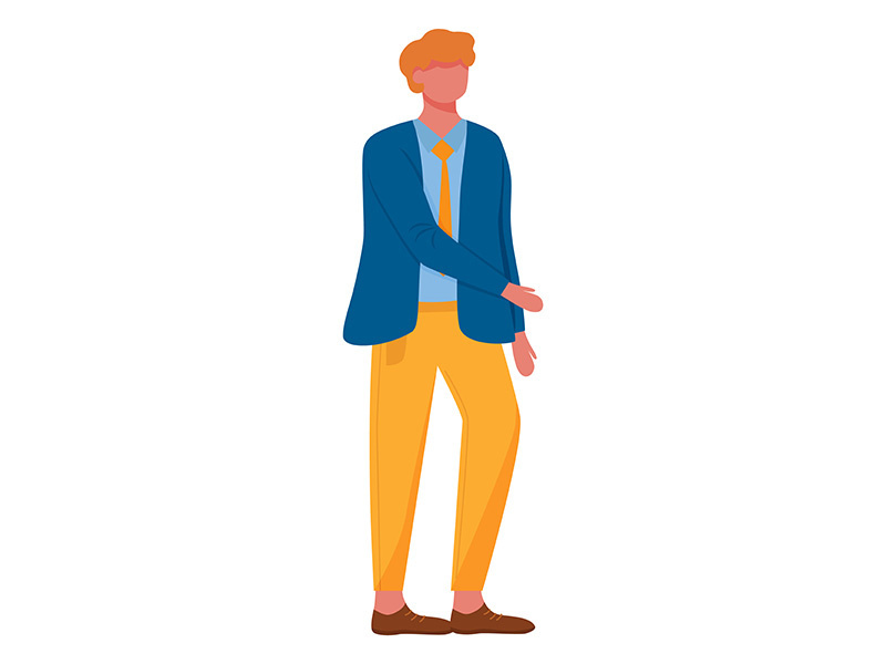 Standing man flat vector illustration