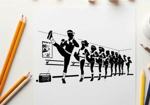 Silhouette of a runner leading a pack in a marathon silhouette