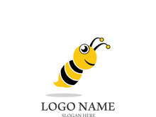 Bee logo vector icon illustration design