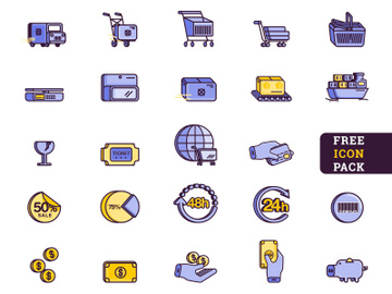 Dribble E Commerce Icons Free preview picture