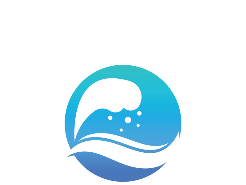 Ocean water wave wave logo design.