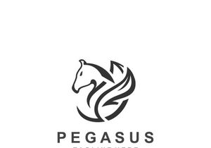 Pegasus horse Logo minimalist, Line art, Modern simple mascot, Mystic premium emblem