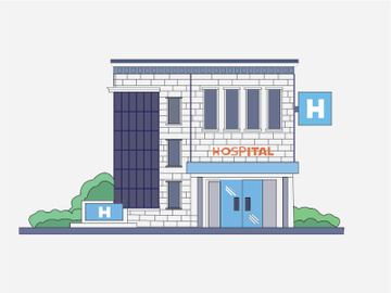 Flat design hospital  in Adobe illustrator preview picture