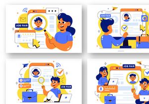 10 Online Job Fair Illustration