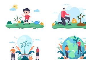14 Planting Trees Gardening, Farming and Agriculture Illustration