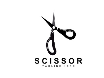 Scissors Logo Design, Barbershop Shaver Vector, Babershop Scissors Brand Illustration preview picture