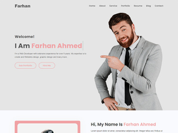 Farhan Personal Portfolio HTML5 Template preview picture