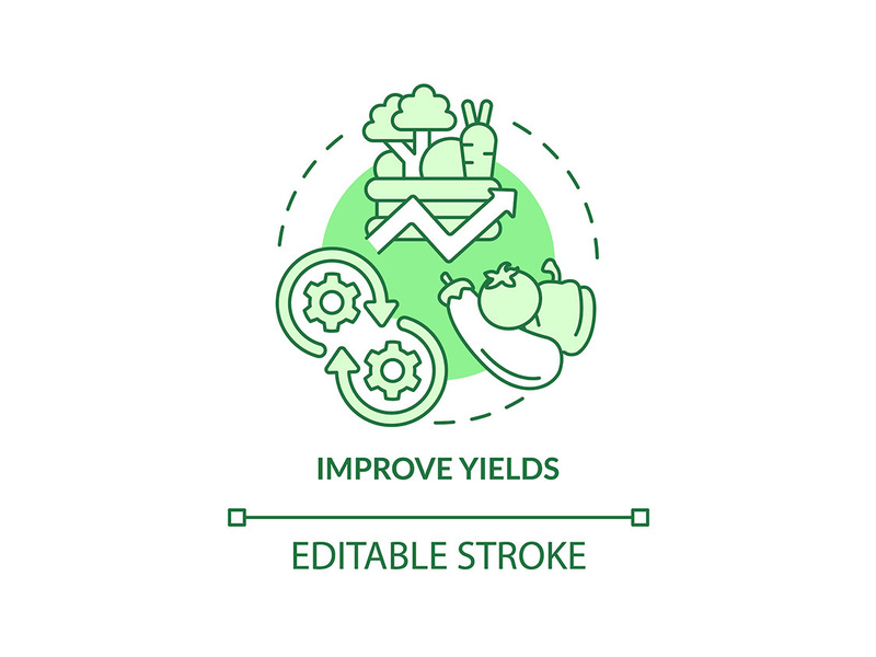 Improve yields green concept icon