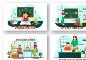 12 Dyslexia Children Illustration