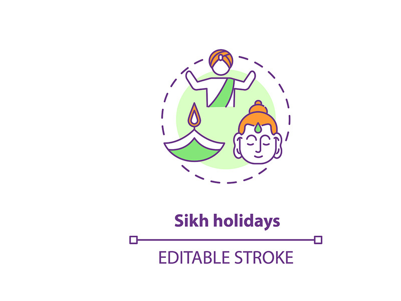 Sikh holidays concept icon