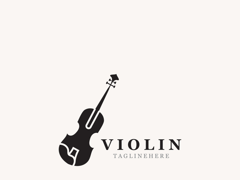 Violin instrument, vintage violin orchestra music design template
