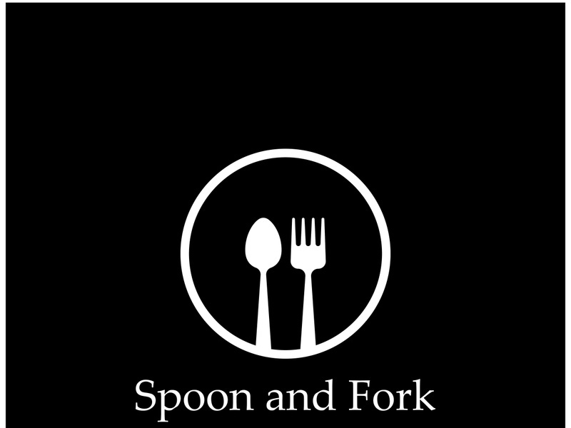 Creative spoon and fork logo.