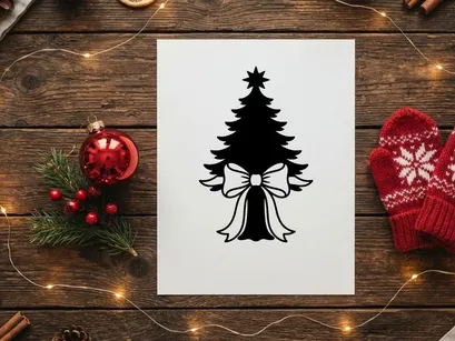 Festive Christmas Tree with Bow Decoration for Holiday Celebrations