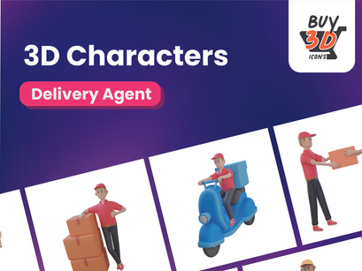 3D Delivery Executive Illustrations