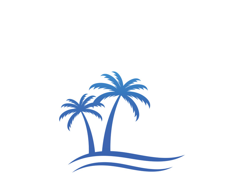 Palm tree summer logo design with creative ideas.