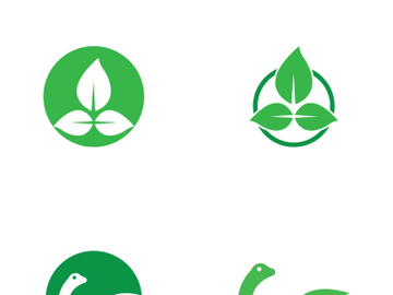 Natural green leaf logo design. preview picture