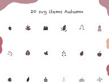 20 svg illustration design art Autumn leaf plant preview picture