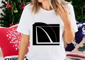 Abstract geometric design with curved lines and rectangular shapes in black and white