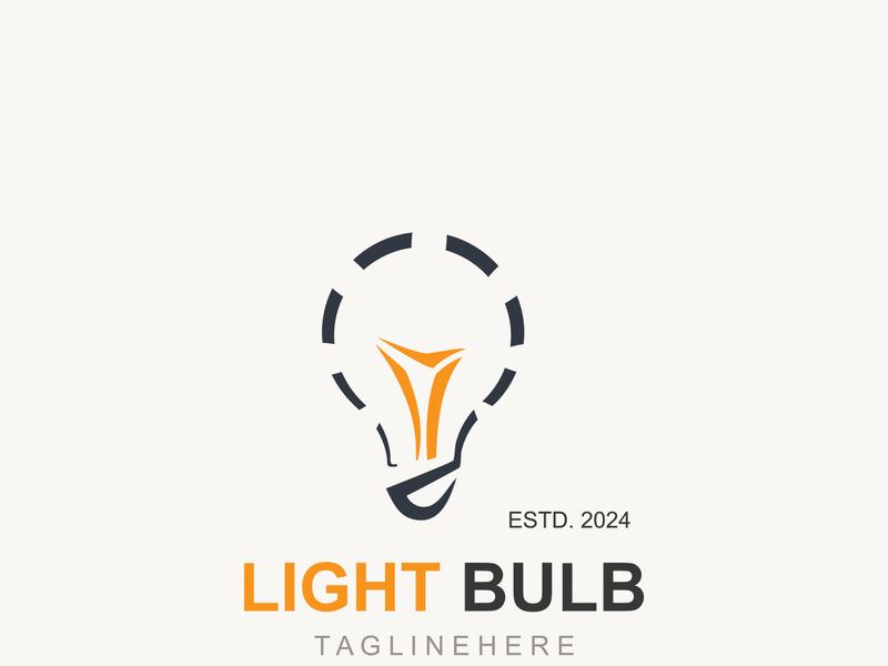 Lâmpada criativa ícone de logo de lâmpada e design de negócios lâmpada digital tecnologia ideia inteligente