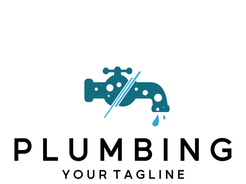 Plumbing logo vector design template. water pipe logo design.Leaking water logotype,Design Concept, Creative Symbol, Icon