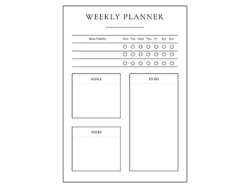 Weekly planner minimalist planner page design preview picture