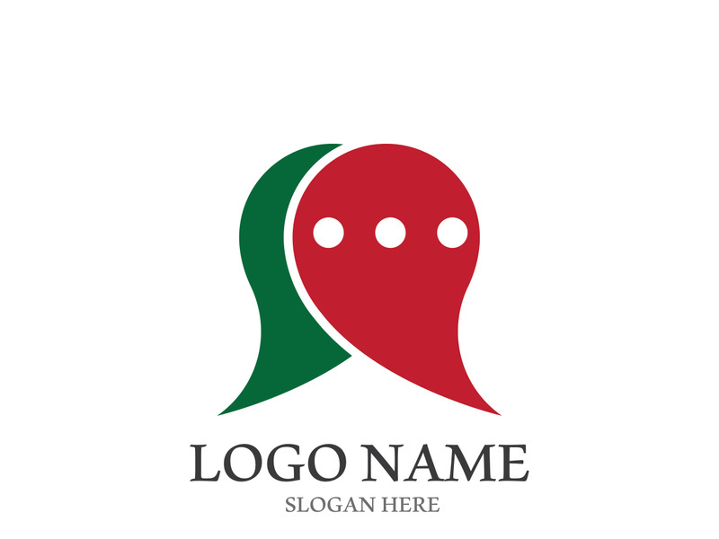 Speech bubble icon logo template vector illustration