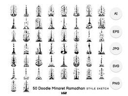 Doodle Minaret Ramadhan Element Icon preview picture