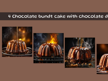 Chocolate bundt cake with chocolate drizzle preview picture