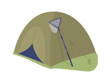 Camping tent semi flat color vector object preview picture