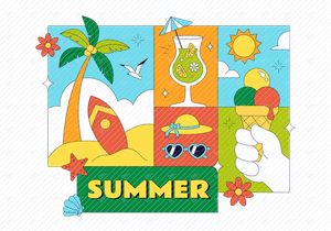 10 Summer Vacation Illustration
