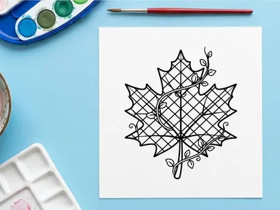 Decorative autumn leaf ornament with intricate wire design. Elegant seasonal decor for home or craft projects.