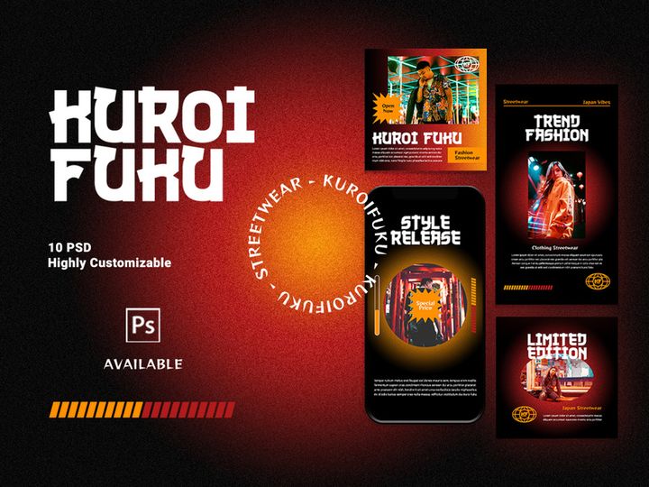 Instagram Template - Kuroi Fuku Fashion Streetwear