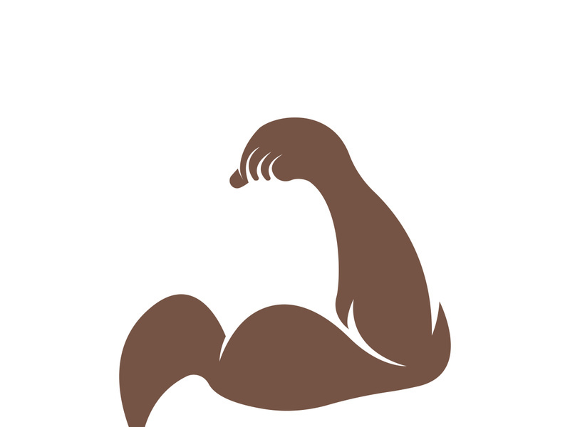 Arm muscle silhouette logo biceps icon vector illustration