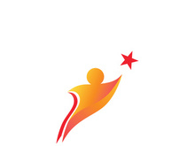 People star logo design to achieve a success or dream.