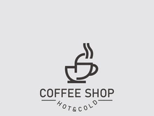 Coffee Shop logo line art illustration design